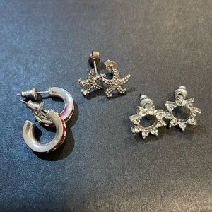 3/$15 - Three Pairs of Silver Earrings